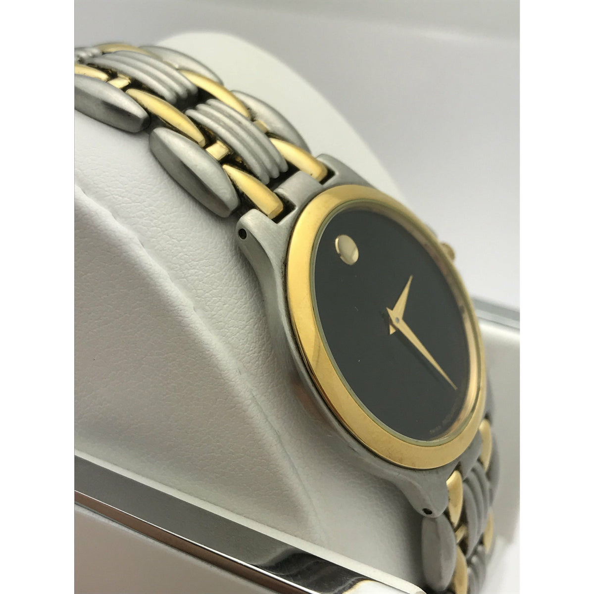 Movado Men's Museum Black Dial Two Tone Stainless Steel Bracelet Watch 0690789