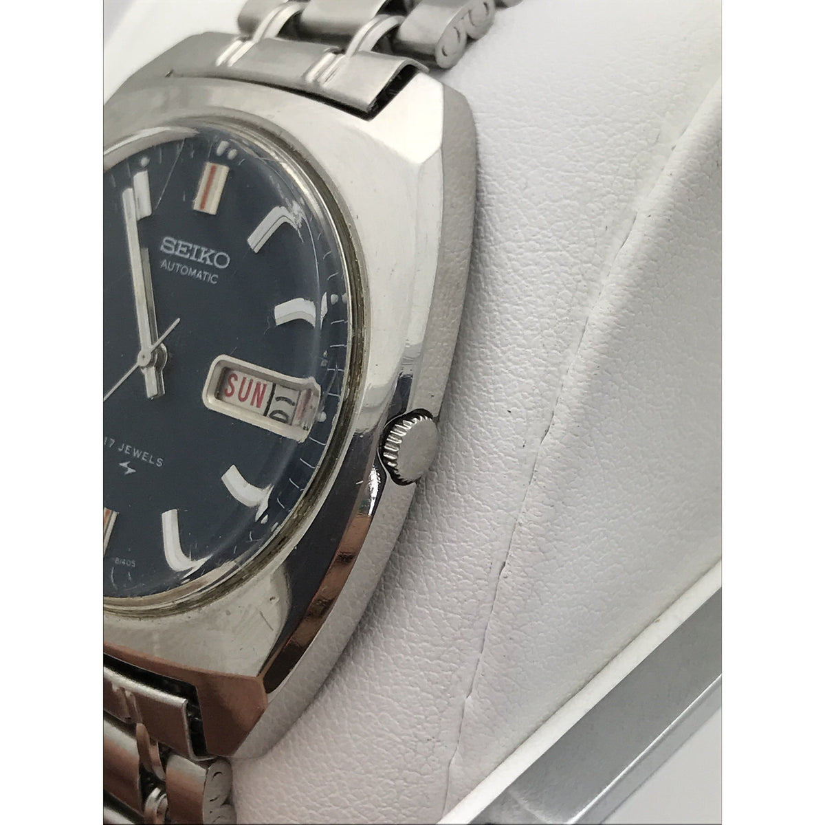 Seiko SZ Men's Automatic 17 Jewels Blue Dial Stainless Steel Watch 387858
