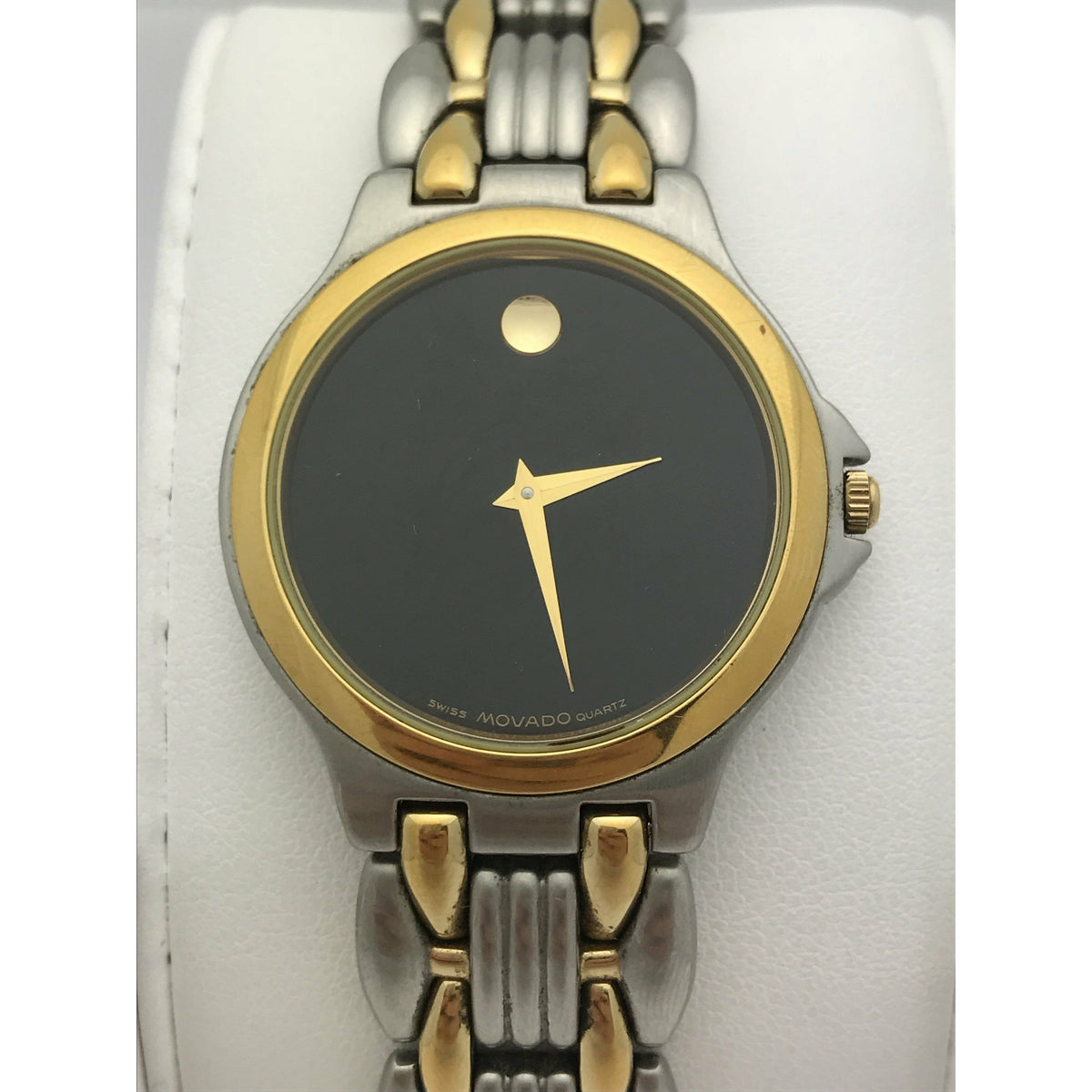 Movado Men's Museum Black Dial Two Tone Stainless Steel Bracelet Watch 0690789
