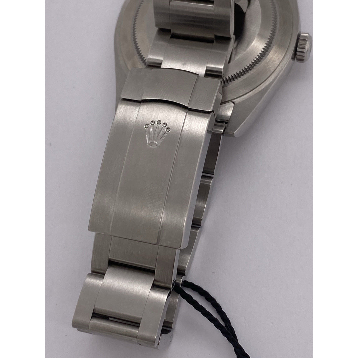 Rolex Men's Oyster Perpetual 39MM Silver Dial White Gold Bezel Oyster Bracelet Watch