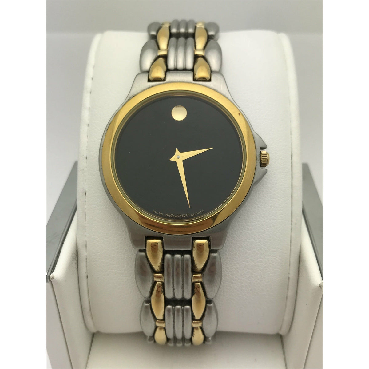 Movado Men's Museum Black Dial Two Tone Stainless Steel Bracelet Watch 0690789