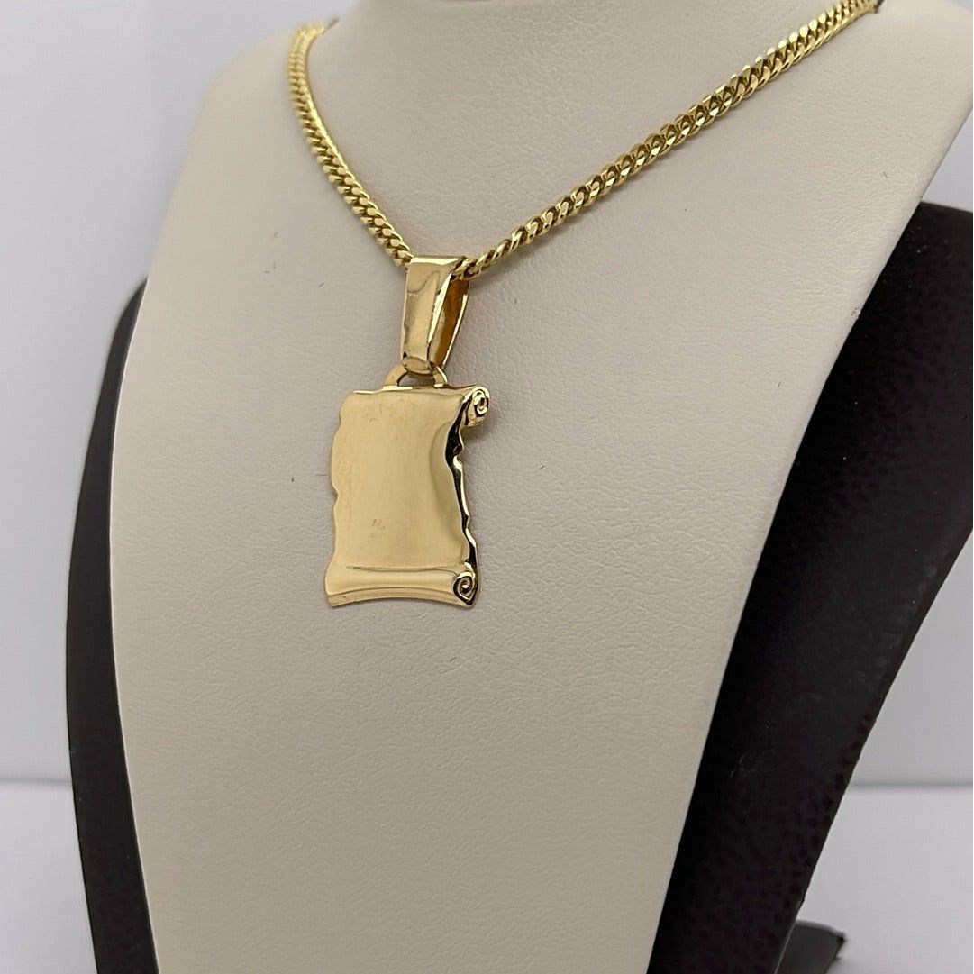 14K Yellow Gold Diploma Charm Pendant P046
