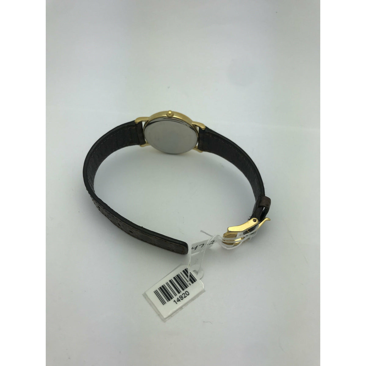 Movado Ladies White Dial Brown Leather Strap Watch 0604752