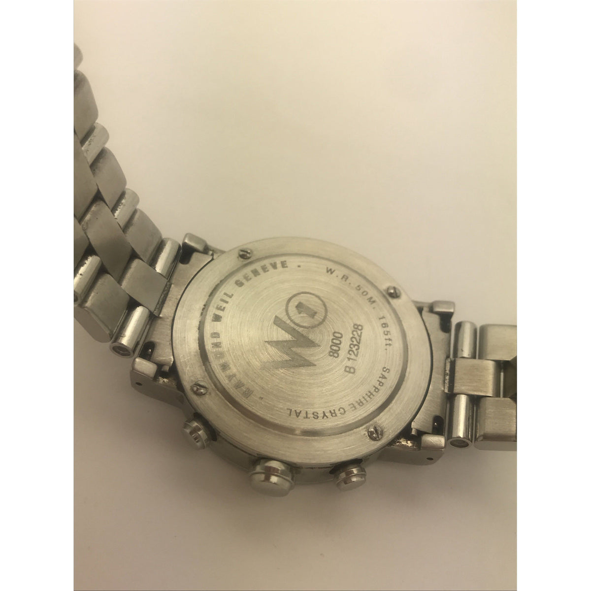 Raymond Weil Geneve Men's Black Dial Stainless Steel Watch W8000