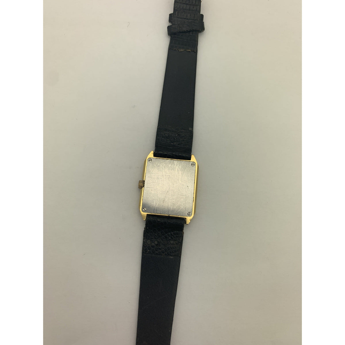 Movado Ladies Yellow Gold Dial Black Leather Strap Watch 8724434