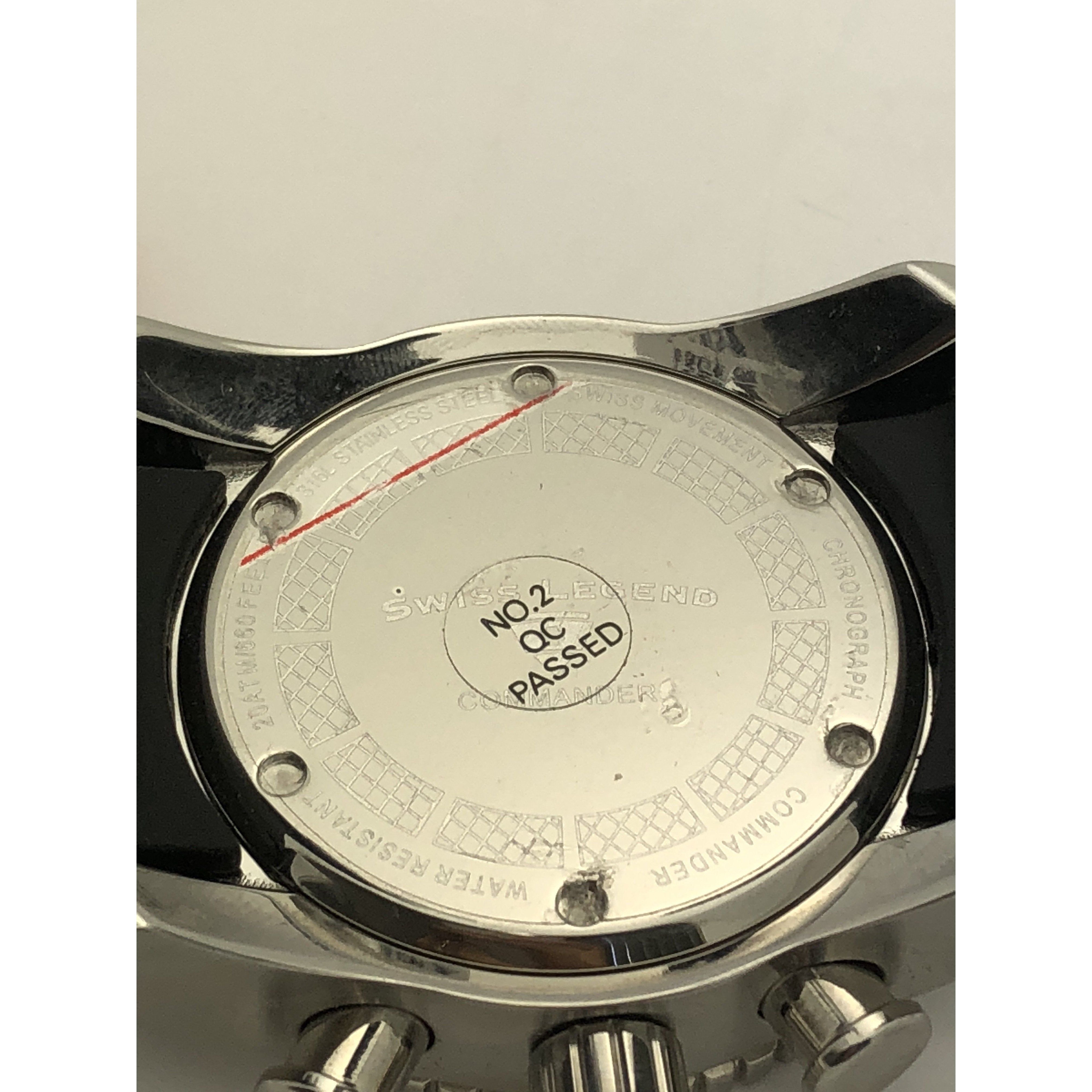 Swiss Legend Red Dial Rubber Bracelet Stainless Steel Watch SL