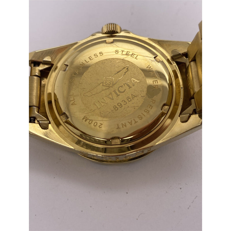 Invicta Professional 200M Men's Black Dial Yellow Gold Tone Bracelet Watch 8936A