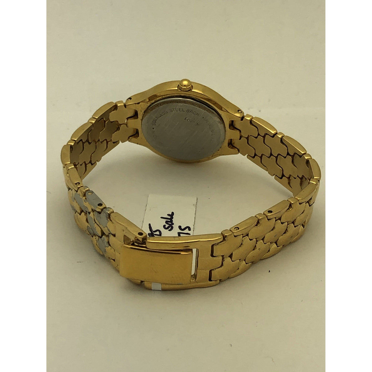 Tissot Ladies Stylist Black Dial Gold Tone Stainless Steel Watch K201