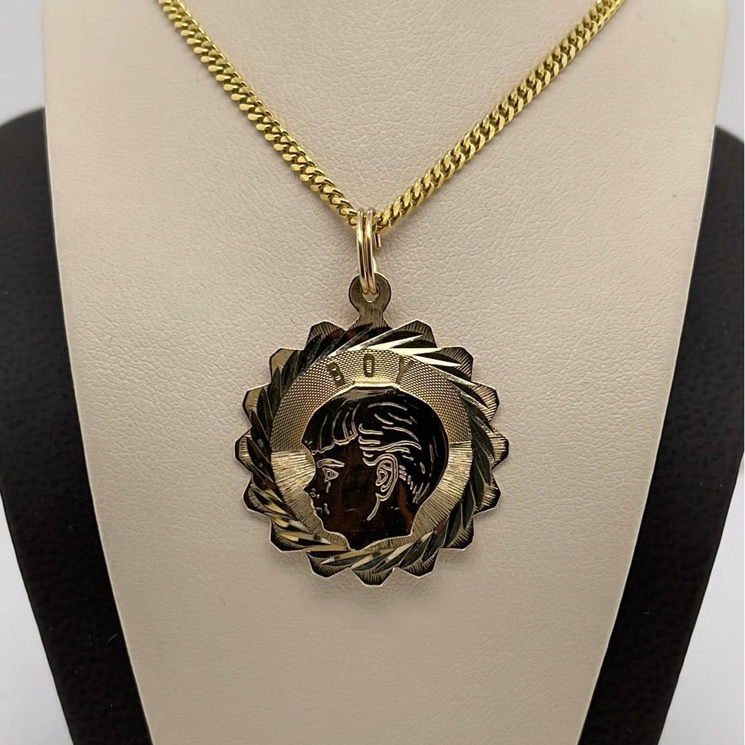 14K Yellow Gold Boy Charm Pendant P053