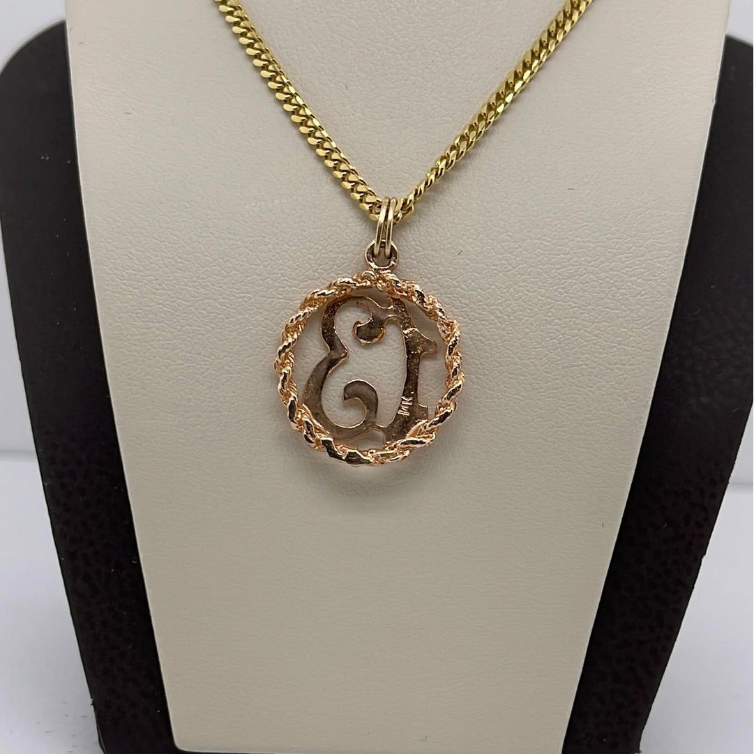 14K Rose Gold #13 Charm Pendant P023