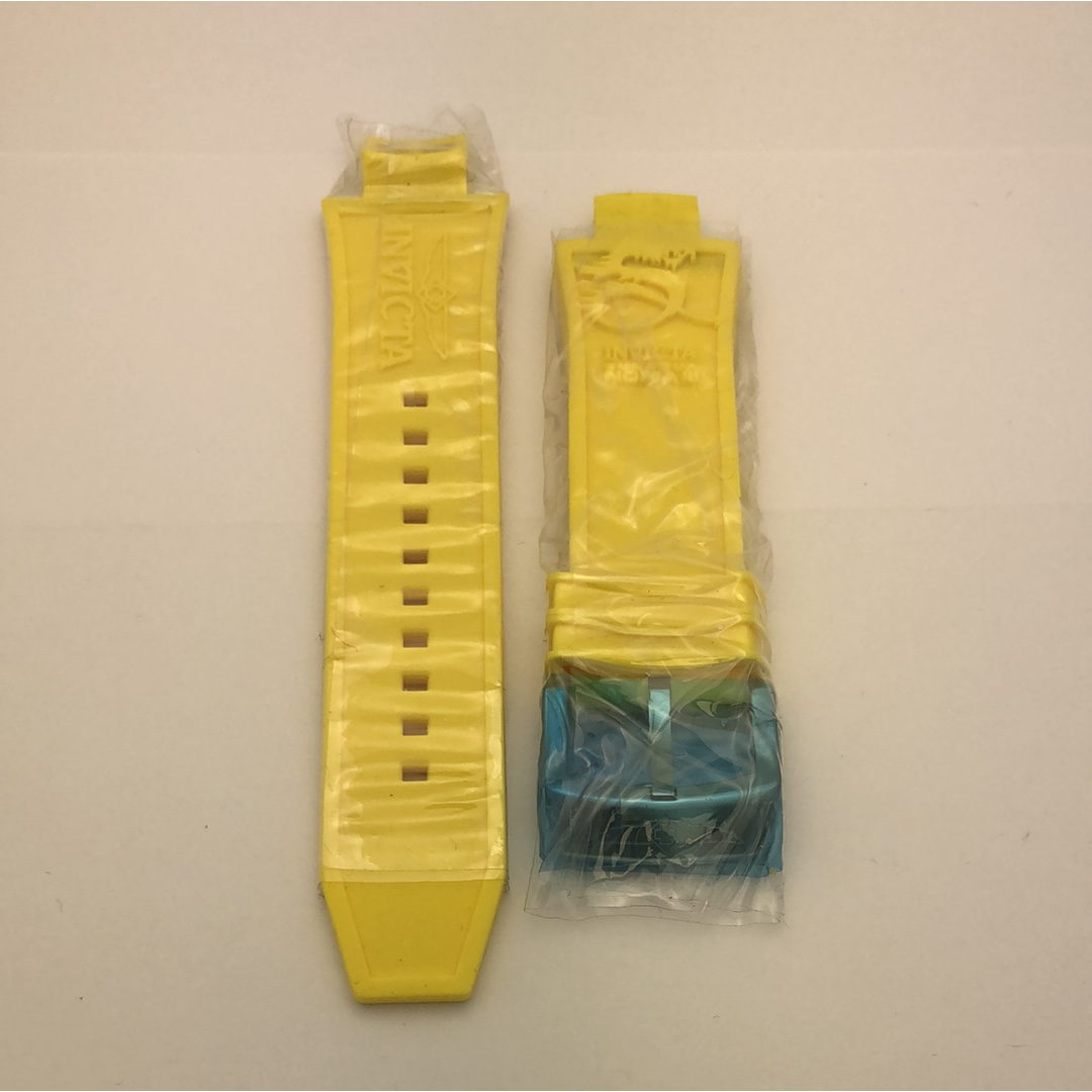STPYW27MM001 Invicta Subaqua Yellow Rubber Strap OEM With Stainless Steel Buckle (Custom Fit for Subaqua)