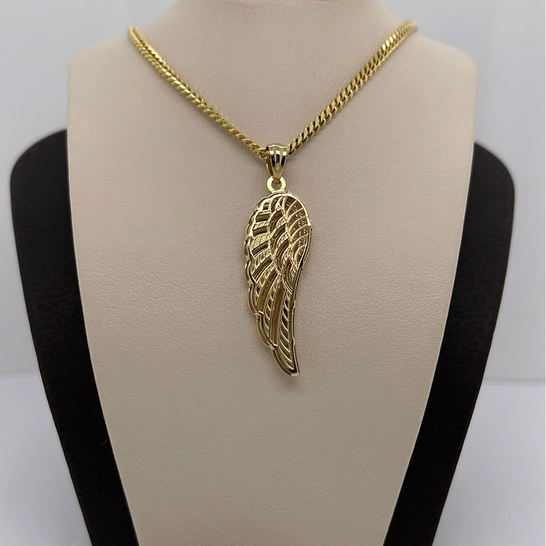 14K Yellow Angel Wing Charm Pendant P060