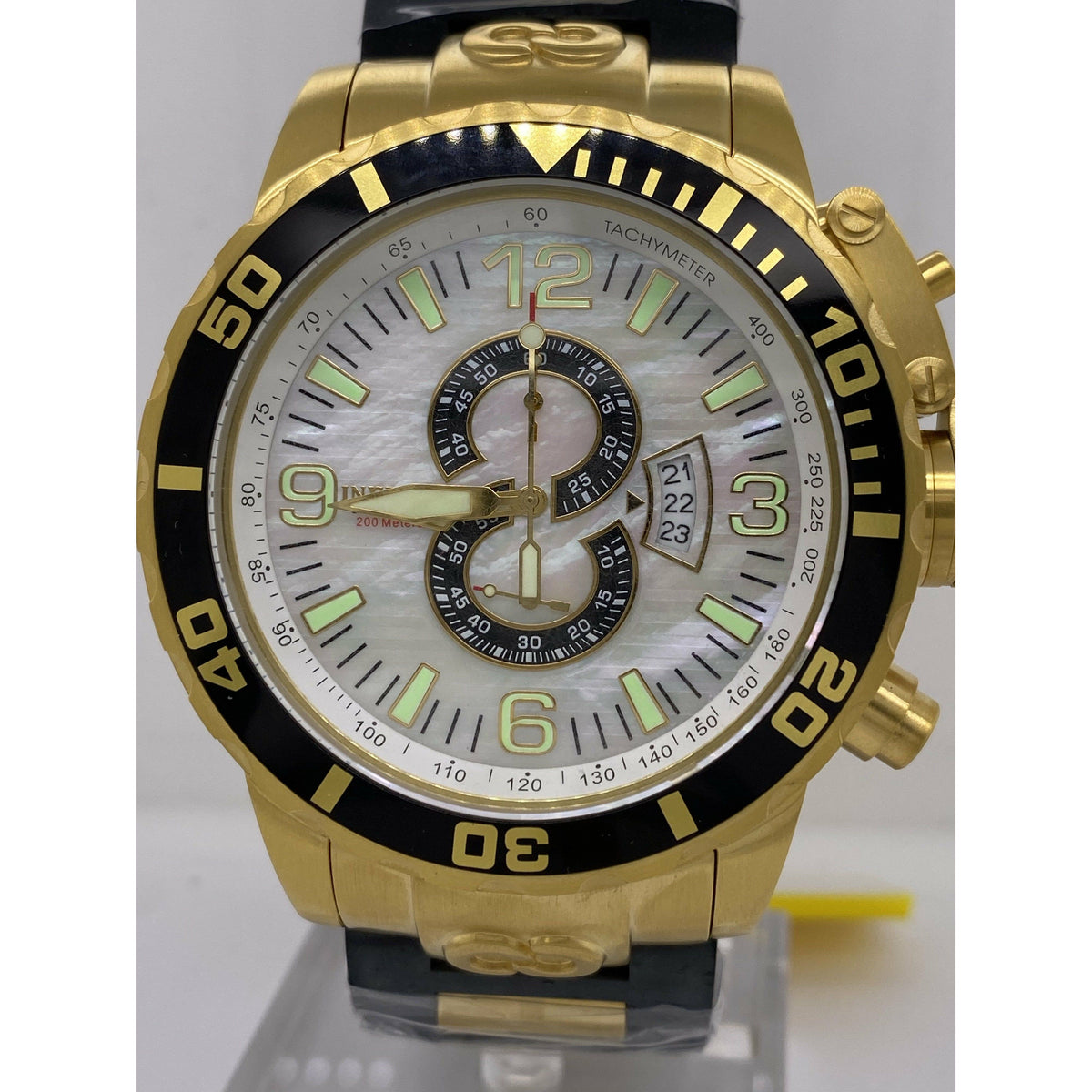 Invicta Men's Corduba Mother of Pearl Dial Black/Gold Rubber Strap Watch 4899