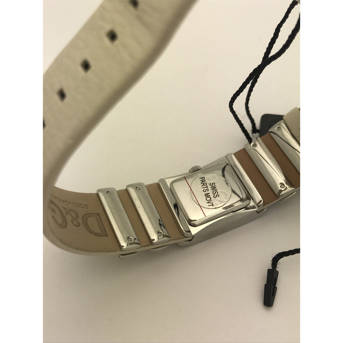 Dolce & Gabbana Ladies Silver Tone Dial Leather Band Watch