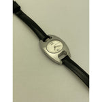 Hamilton Ladies Silver Dial Black Leather Strap Watch H21111754