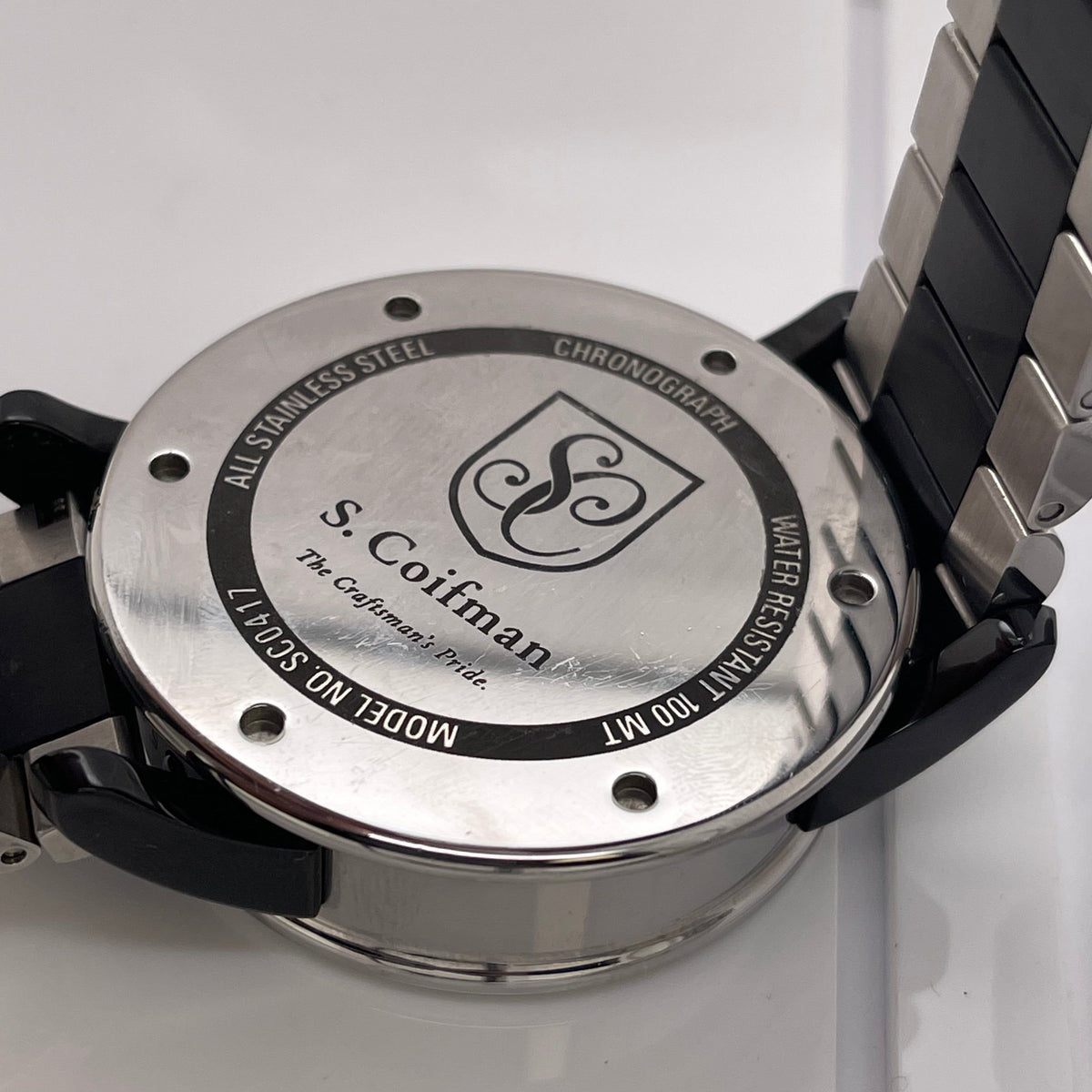 S. Coifman Men's Craftsman's Pride Silver Dial Two Tone Stainless Steel Bracelet Watch SC0417