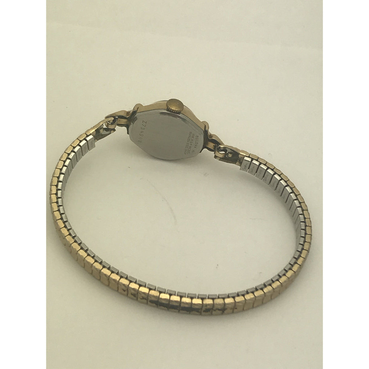 Bulova Ladies 10K RGP Bezel Stainless Steel Back Stretch Band Watch Z734948