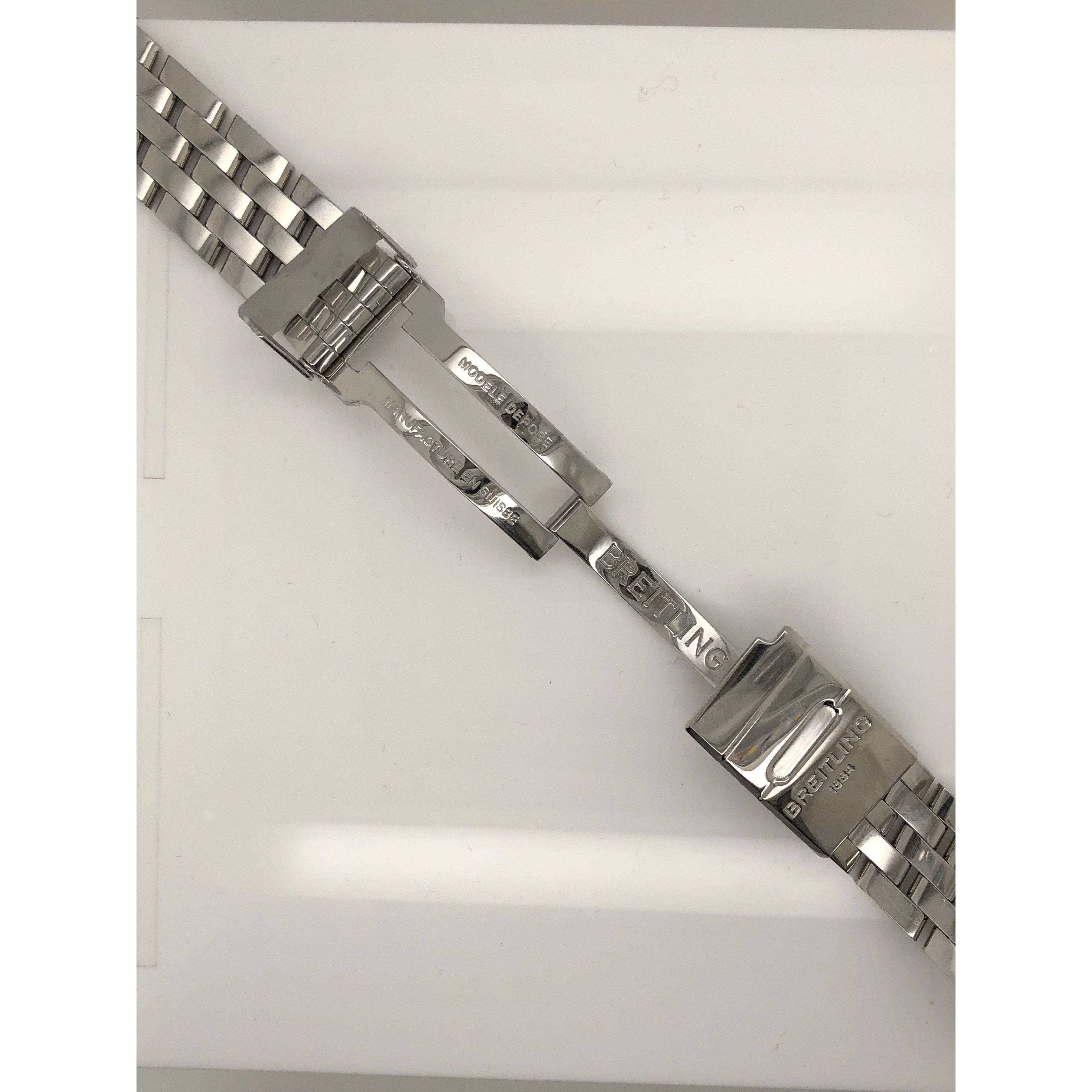 BREITLING ステンレススチール リンクブレスレットAB0138 Breitling Pilot Silver Stainless Steel Band Strap Bracelet 20-18mm