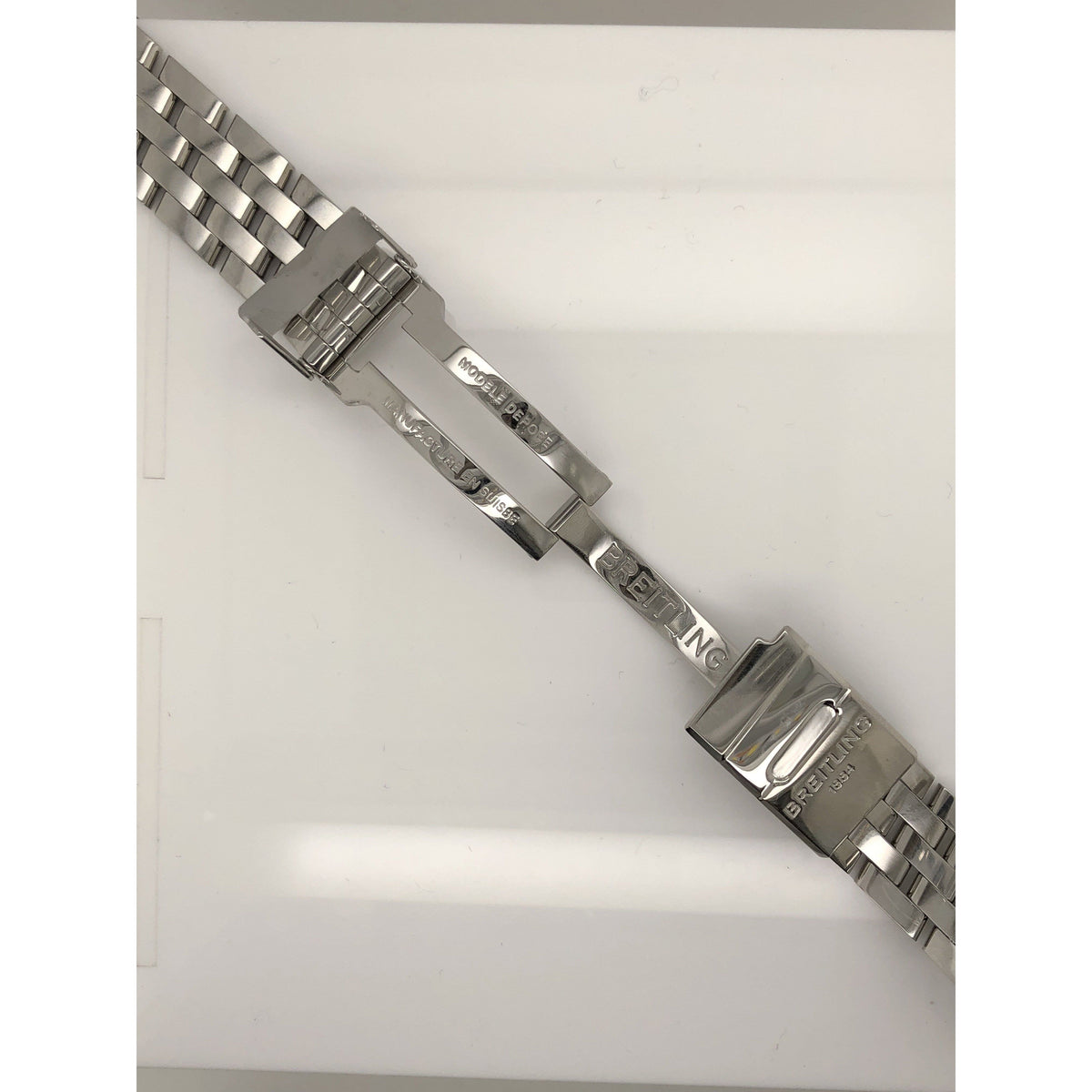 Breitling Pilot Silver Stainless Steel Band Strap Bracelet 20-18mm 366A