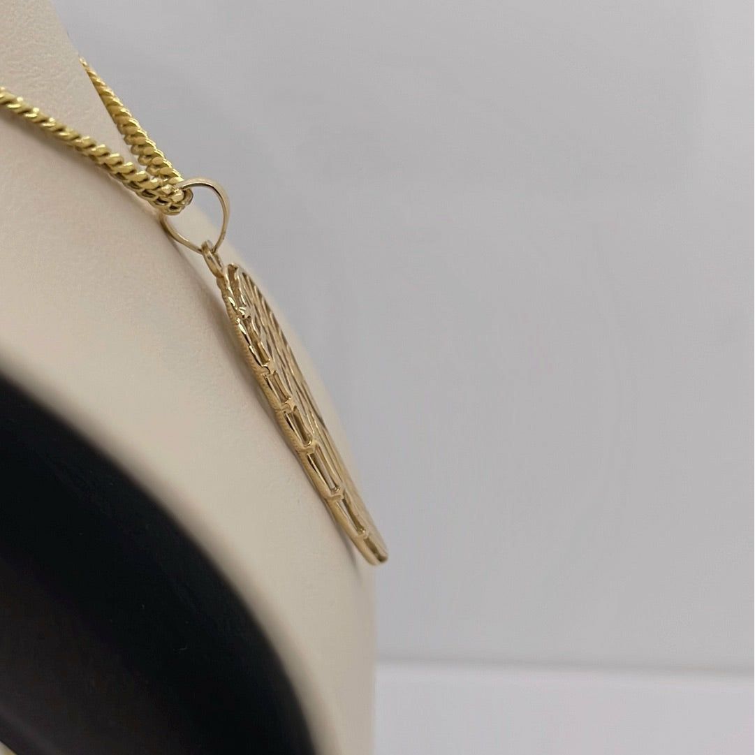 14K Yellow Angel Wing Charm Pendant P060