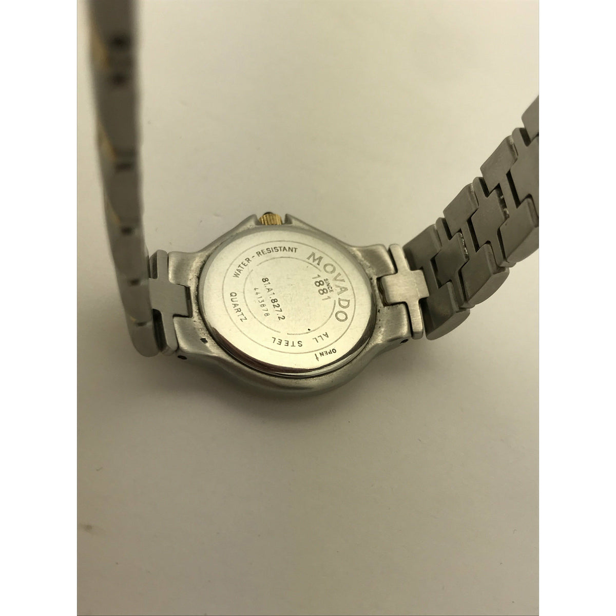 Movado Ladies White Dial Two Tone Stainless Steel Bracelet Watch 0603917