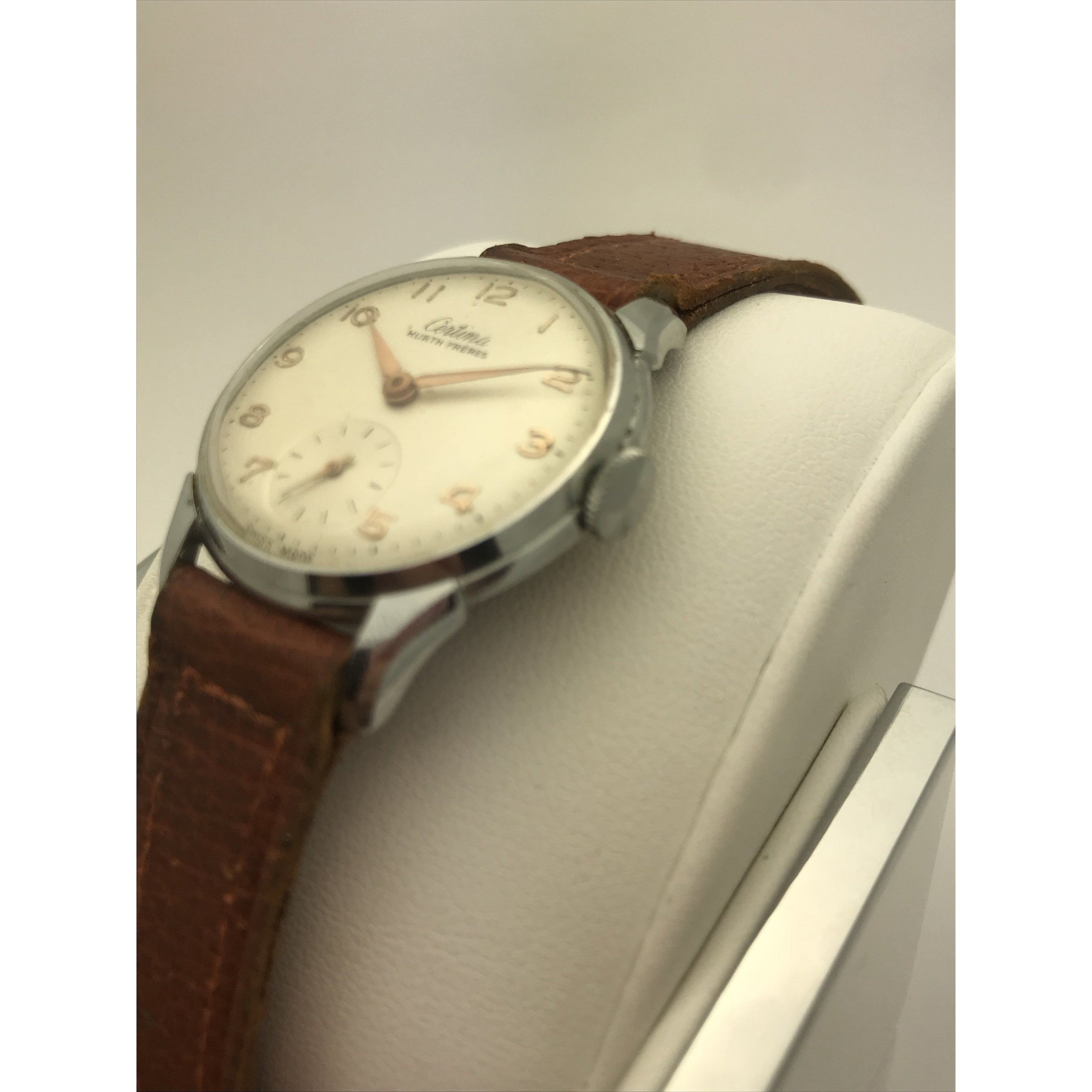 Certina Kurth Freres Ladies White Dial Brown Leather Band Watch 40139