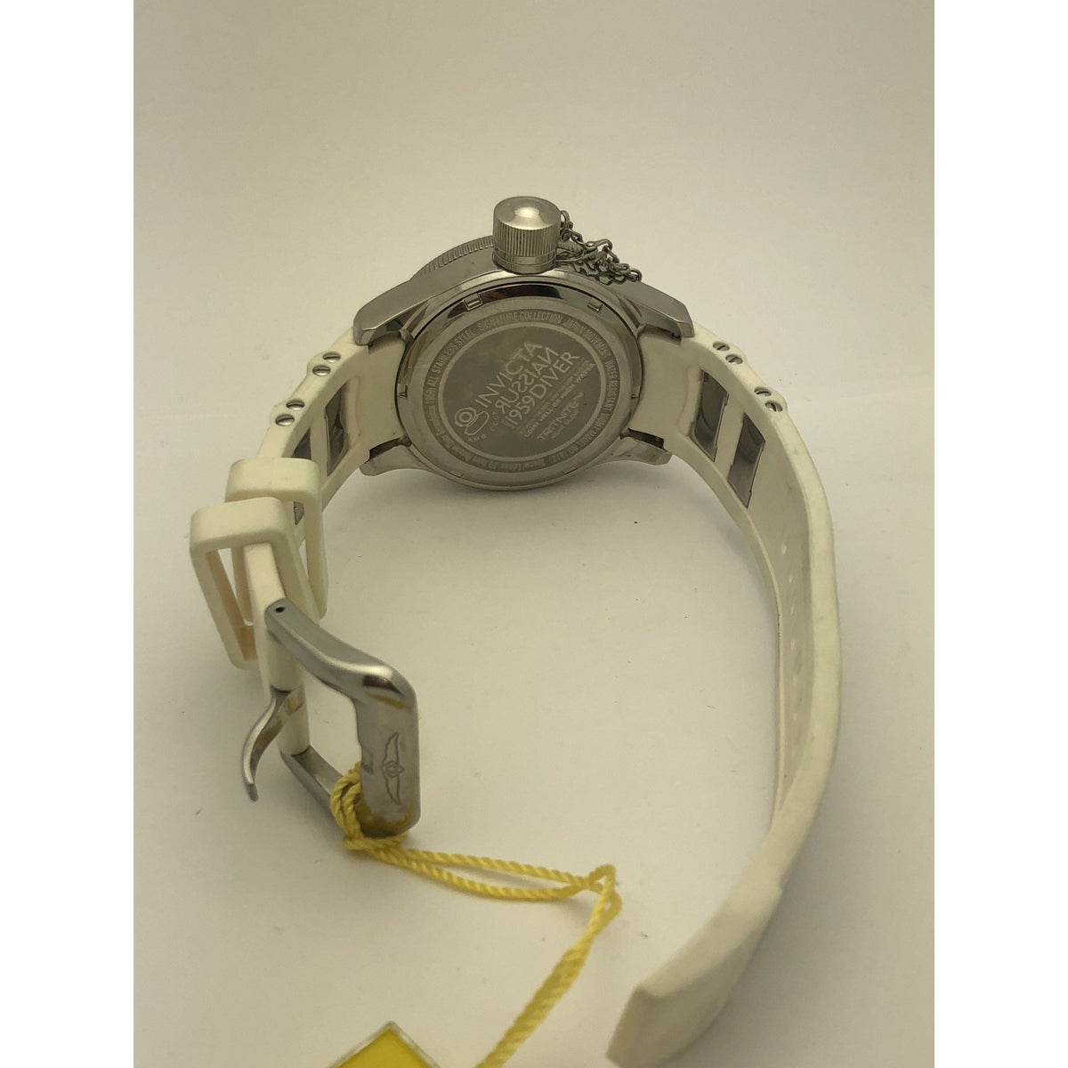 Invicta Ladies Russian 1959 Diver White Rubber Band Silver Dial Watch 1812