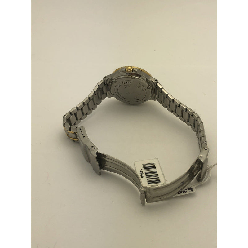 Movado Ladies Black Dial Two Tone Stainless Steel Bracelet Watch 0602077
