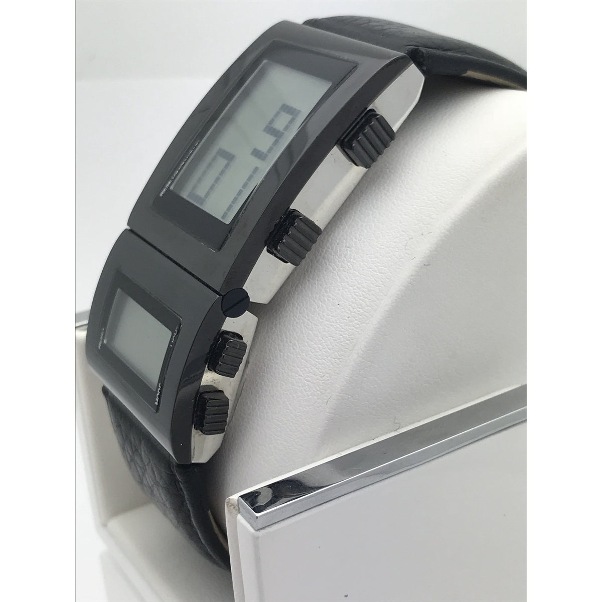 Dolce & Gabbana Men's Highlander Black Leather Band Digital Quartz Watch DW0360