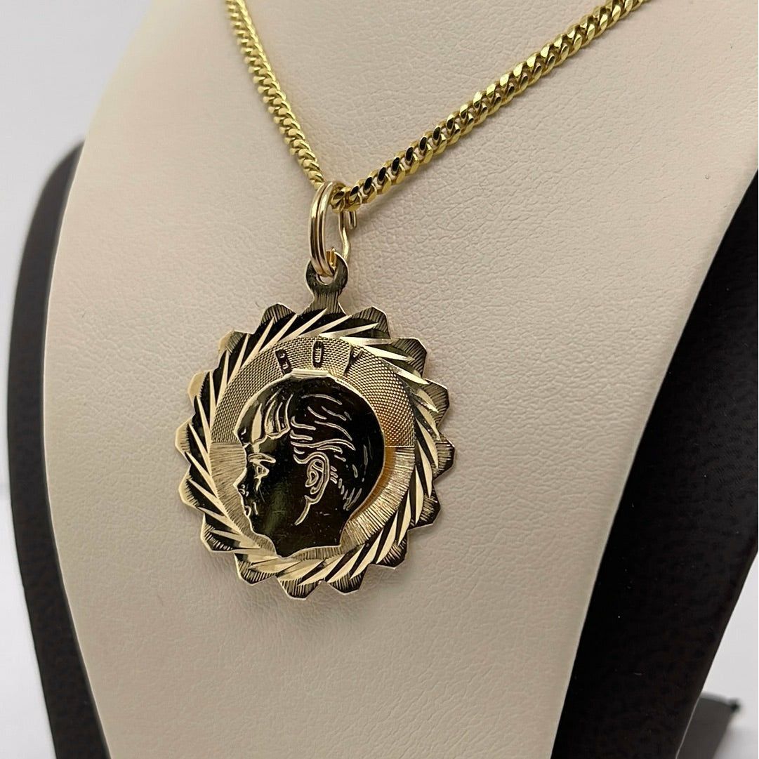 14K Yellow Gold Boy Charm Pendant P053