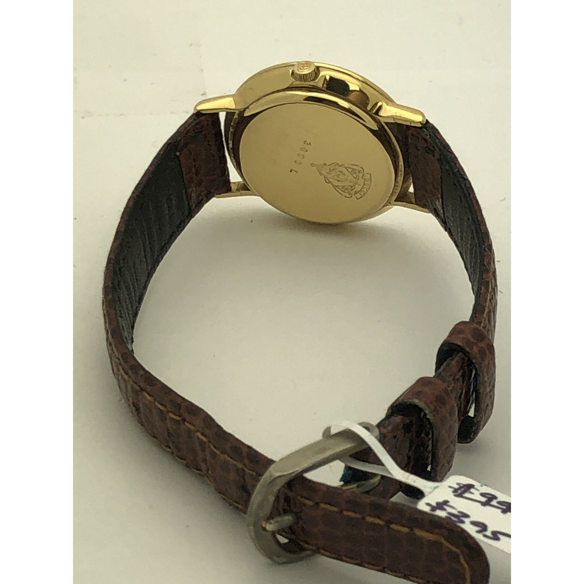 Gucci Ladies Gold Tone Dial Brown Leather Strap Watch 3000L