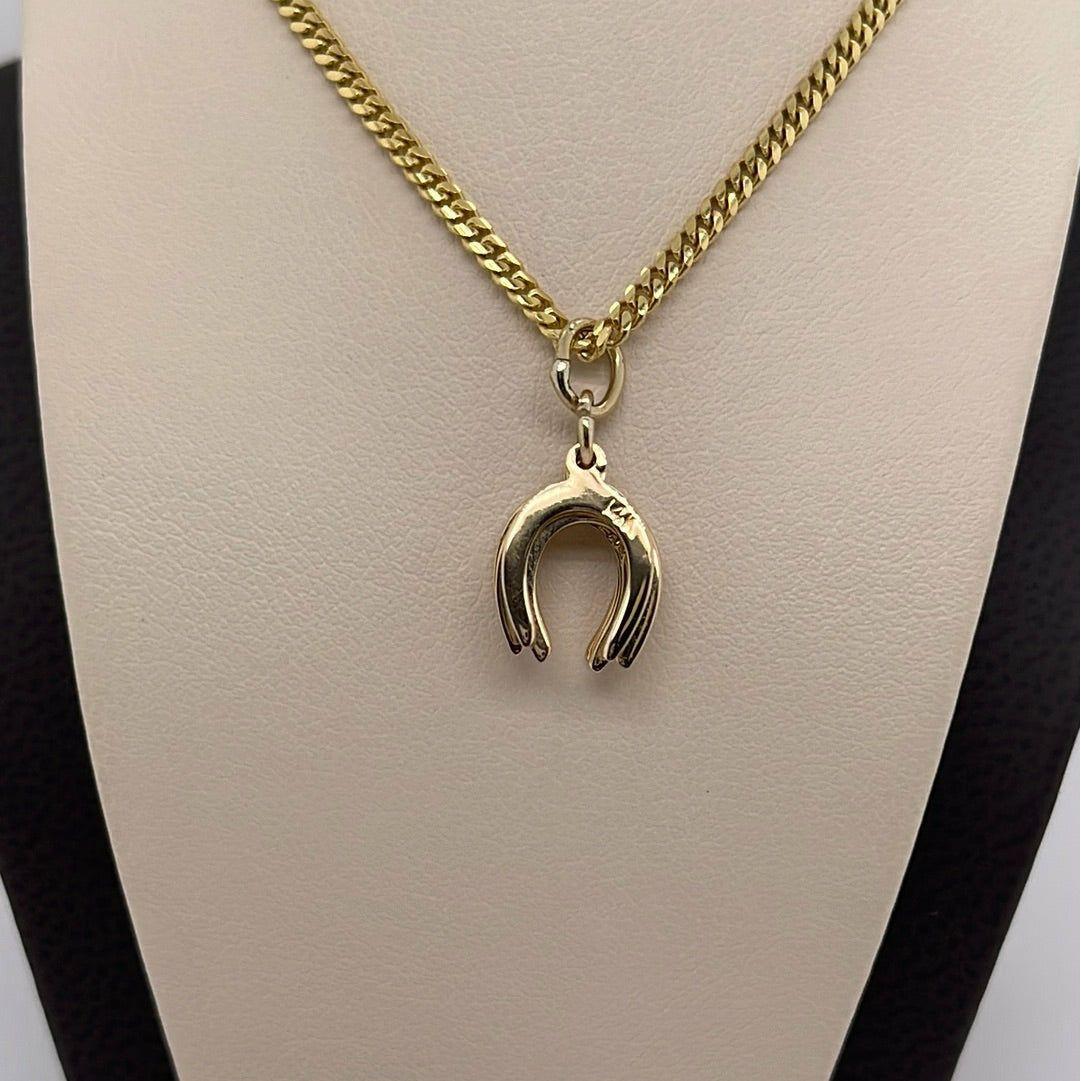 14K Yellow Horseshoe Charm Pendant P058