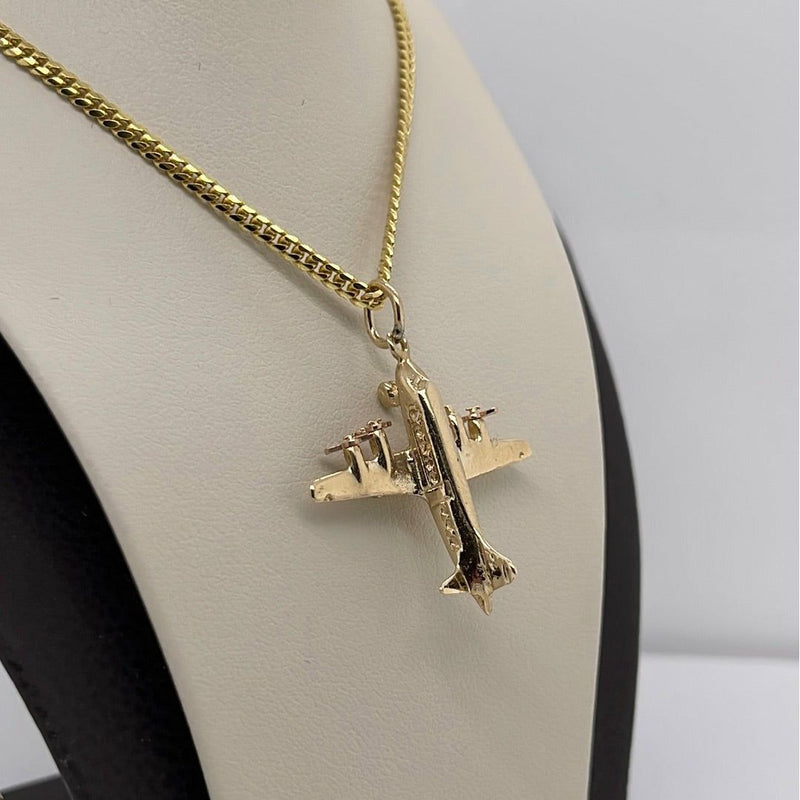14K Rose Gold Airplane Necklace 14k Solid Gold Necklace -  Norway
