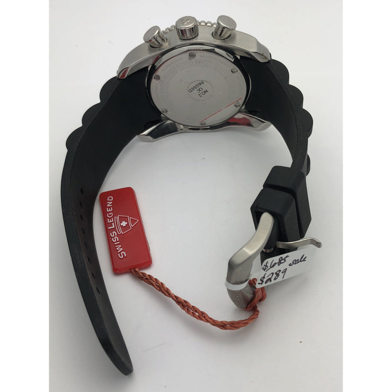 Swiss Legend Red Dial Rubber Bracelet Stainless Steel Watch SL-20067-05