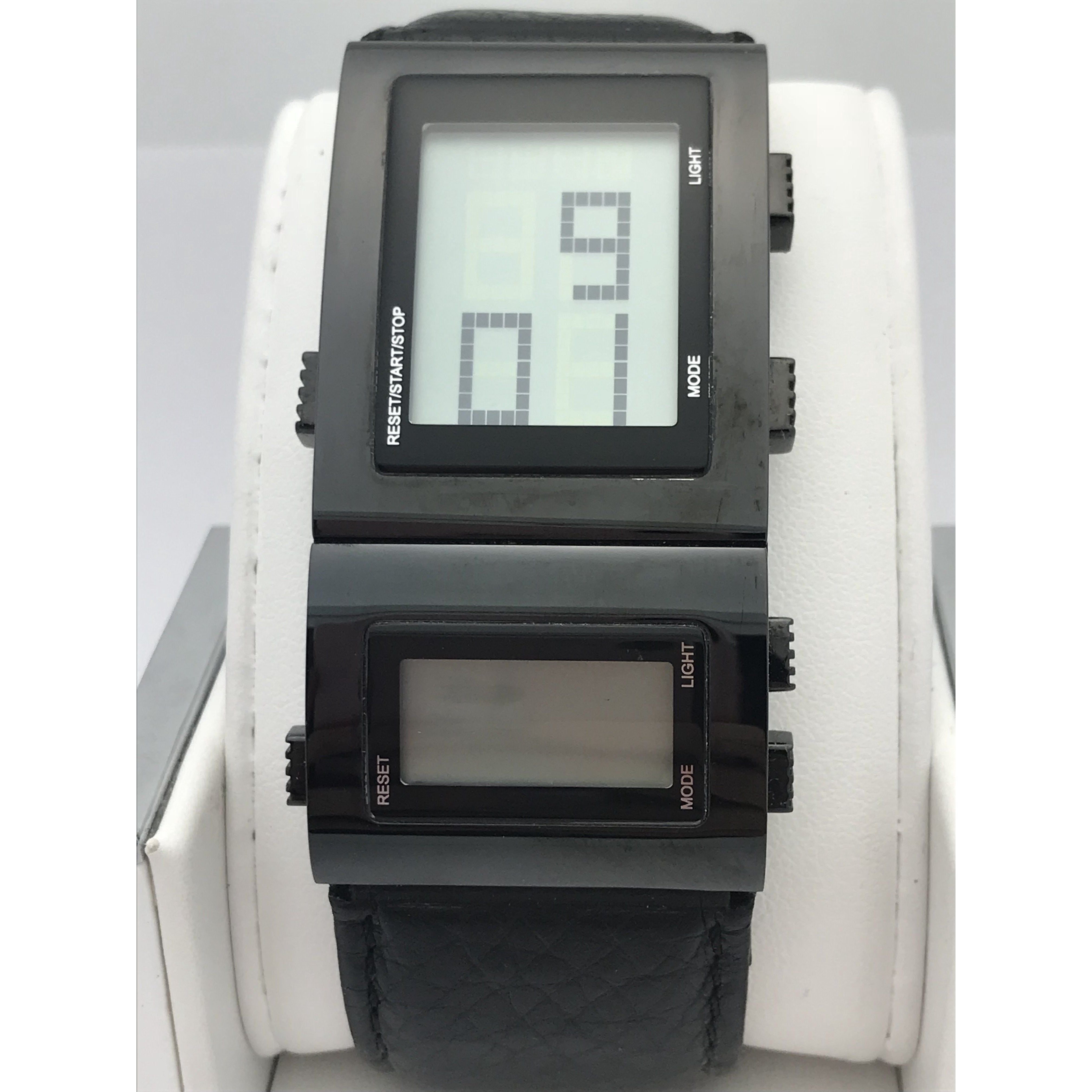 Dolce & Gabbana Men's Highlander Black Leather Band Digital Quartz