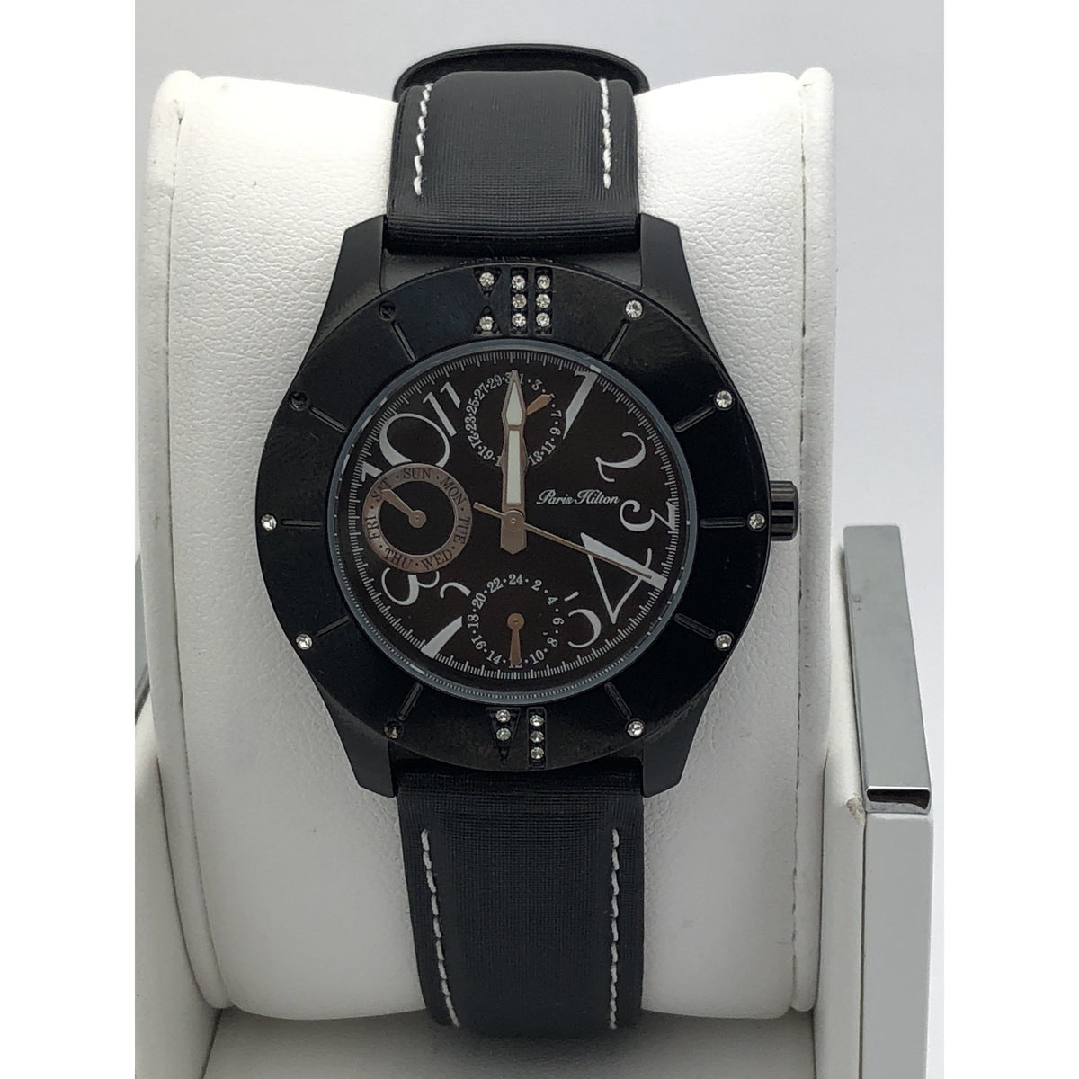 Paris Hilton Ladies Black Dial Stainless Steel Case Black Band Watch 138.4696.60