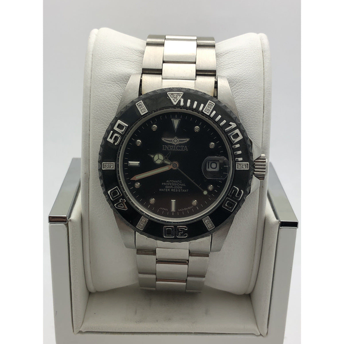 Invicta Men's Black Dial Silver Stainless Steel Bracelet Automatic Watch 4847