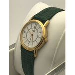 Citizen Ladies Quartz White Dial Stainless Steel Case Green Leather Watch 0082916