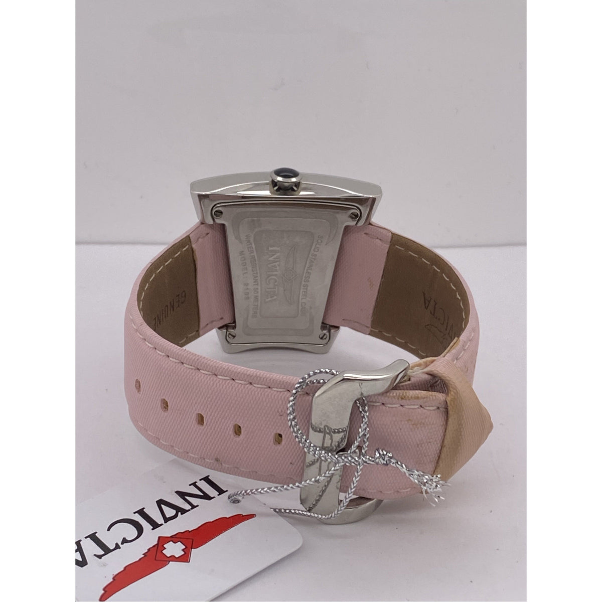 Invicta Ladies Silver Dial Pink Leather Strap Watch 2198