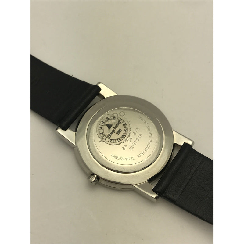 Movado Ladies Modena Black Museum Dial Black Leather Band Watch 0604231