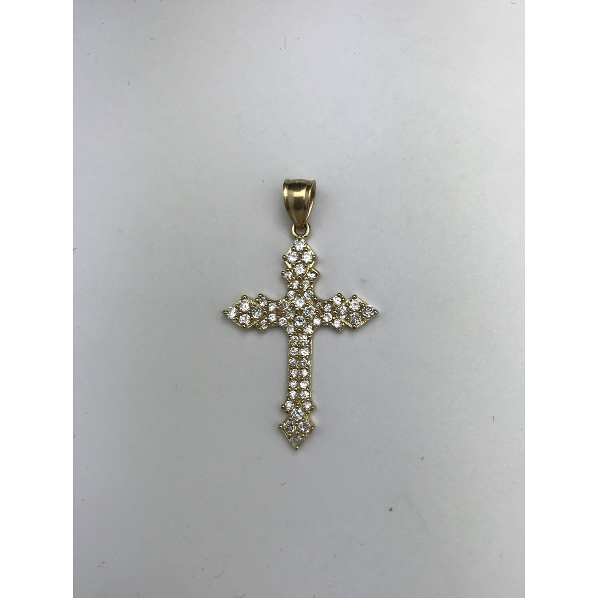 14K Toned Cross with CZ Stones CHAR019
