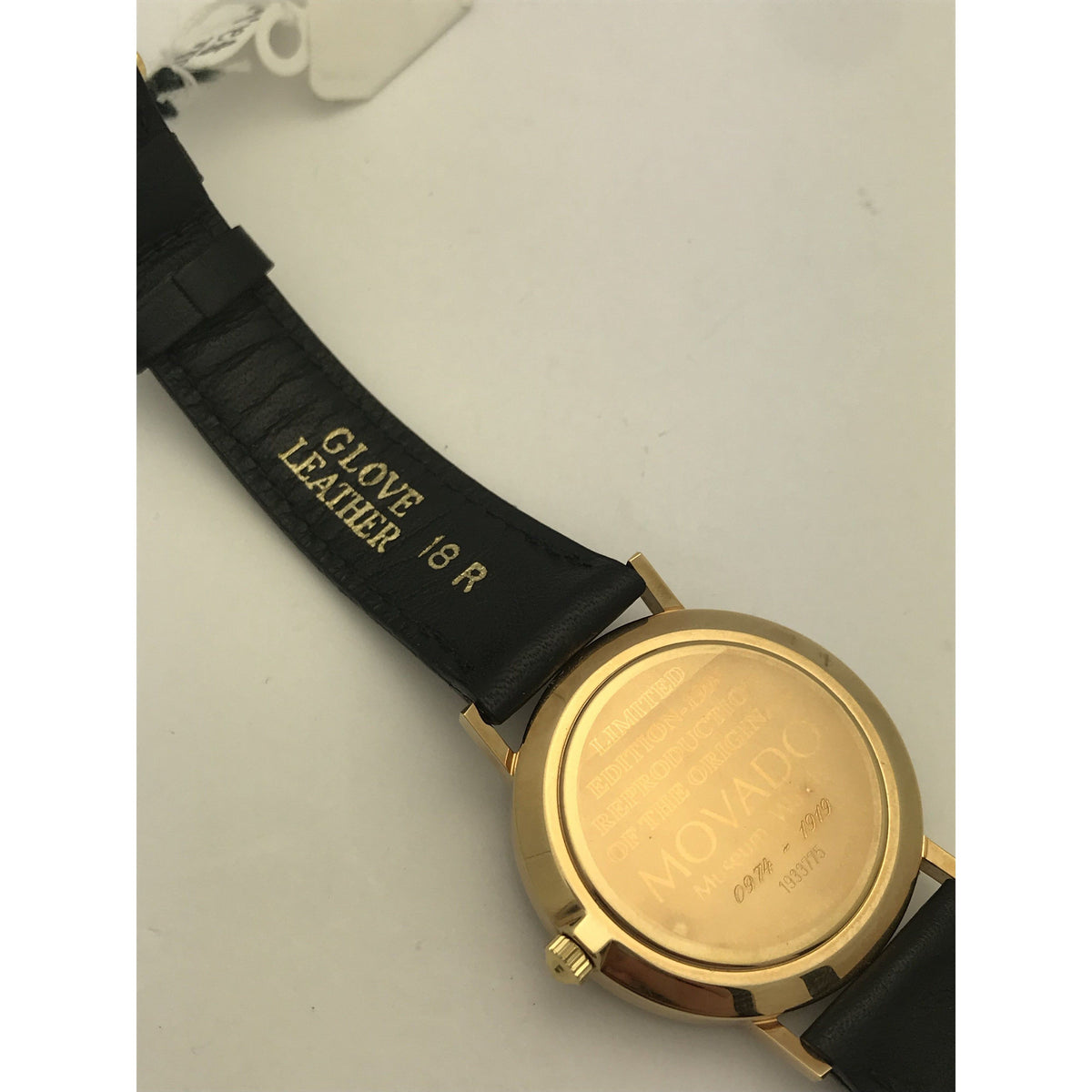 Movado Men's Limited Edition 1994 Black Dial Black Leather Strap Watch 1933775