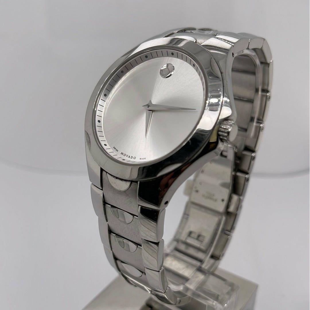 Movado Luno Men's Silver Dial Silver Stainless Steel Quartz Bracelet Watch 84G11853