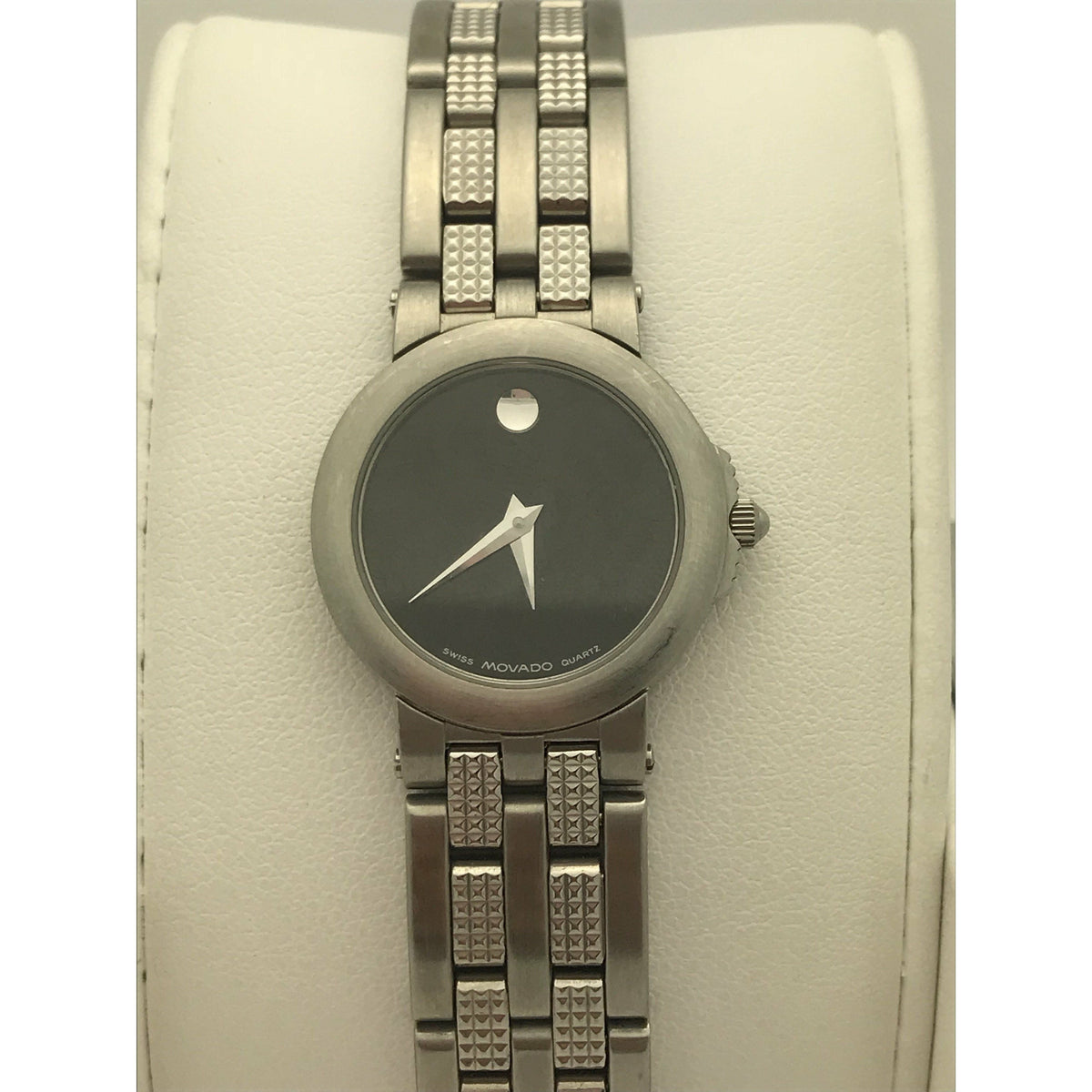 Movado Ladies Black Museum Dial Stainless Steel Bracelet Watch 0603688