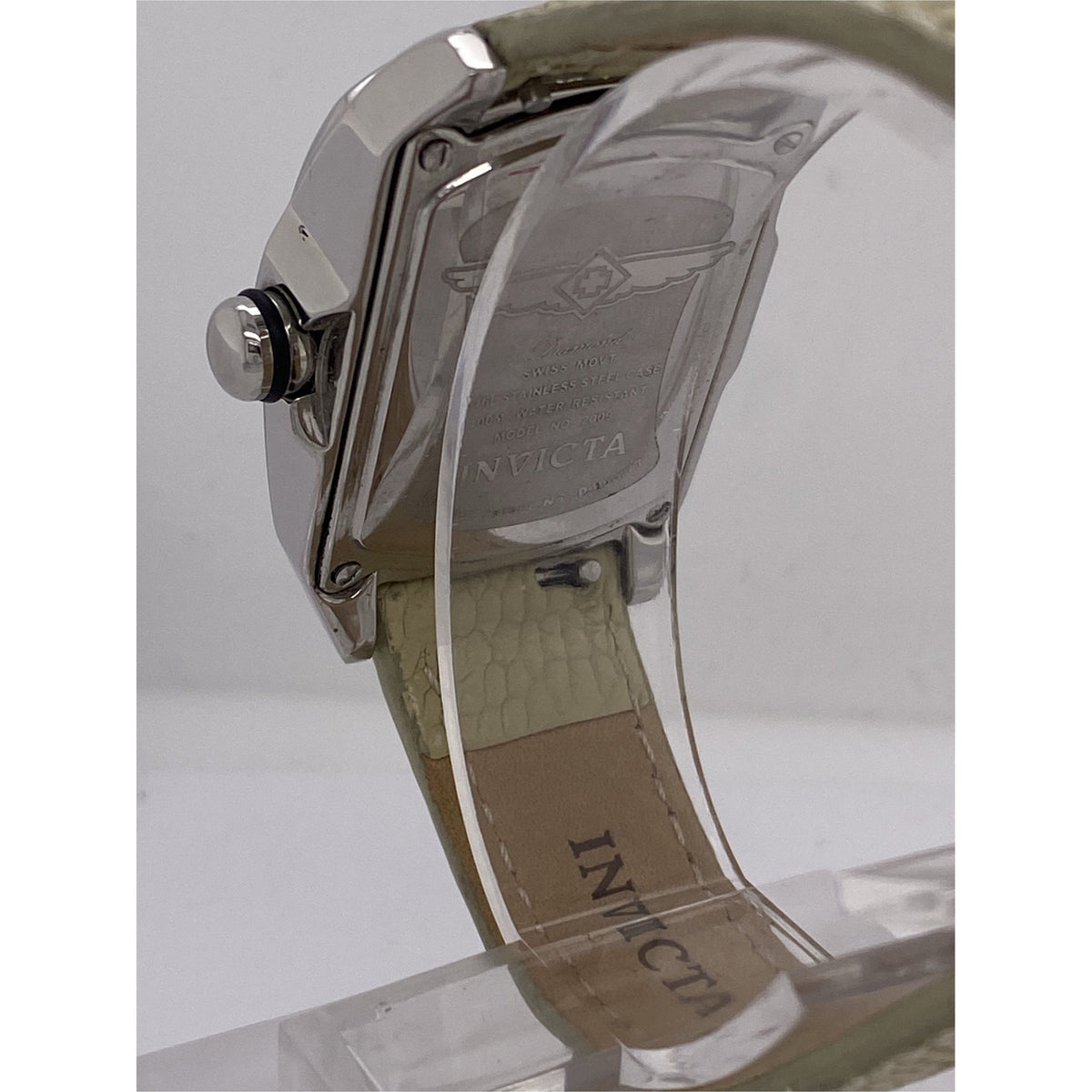 Invicta Ladies Lupah Beige Dial Beige Genuine Ostrich Strap Watch 2009