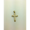 CHARJ039 14K Yellow Gold Cross with Diamonds Charm