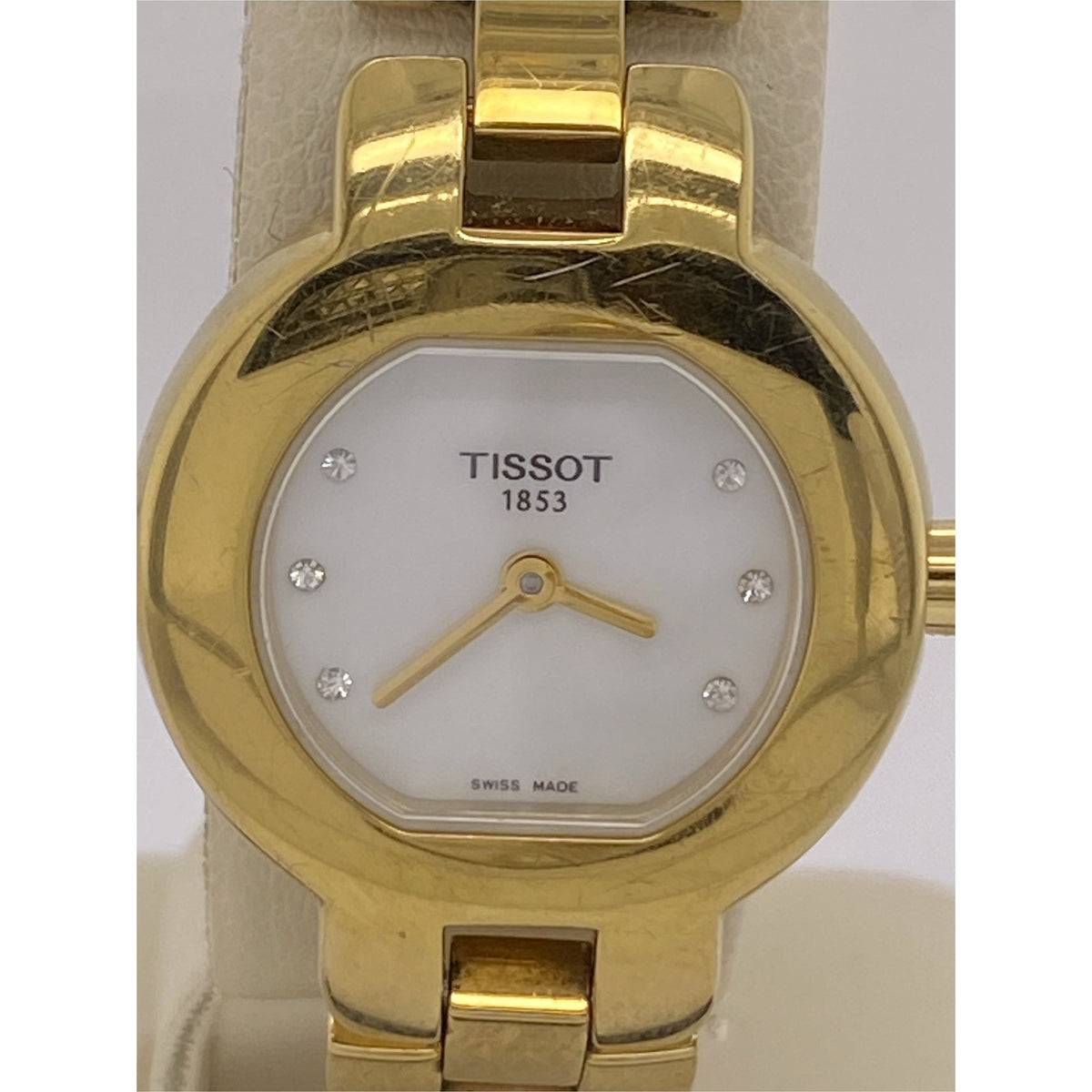 Tissot Ladies Mother of Pearl Dial Yellow Gold Tone Stainless Steel Bracelet Watch 10403