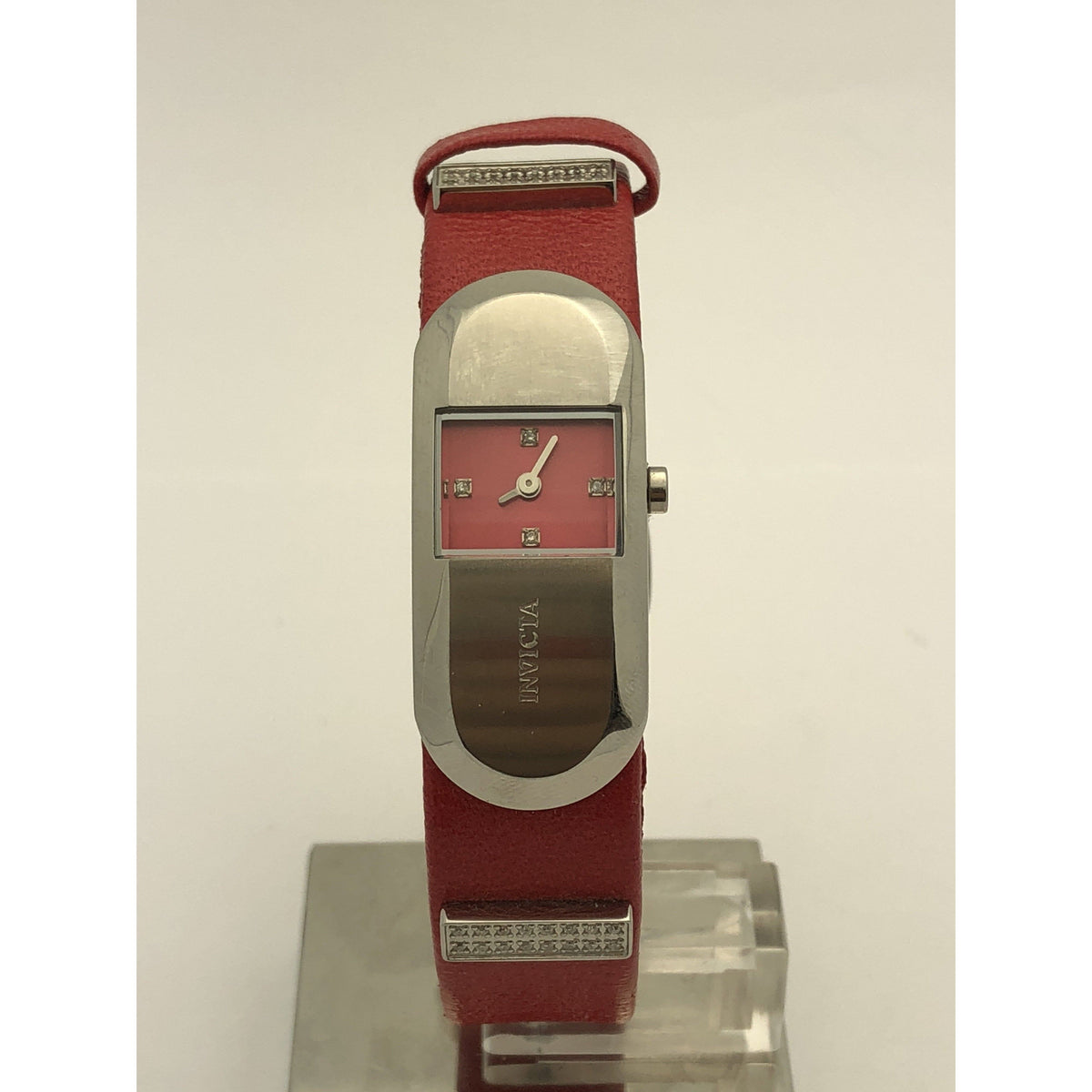 Invicta Ladies Real Diamonds Quartz Red Dial Diamond Markers Watch 2400