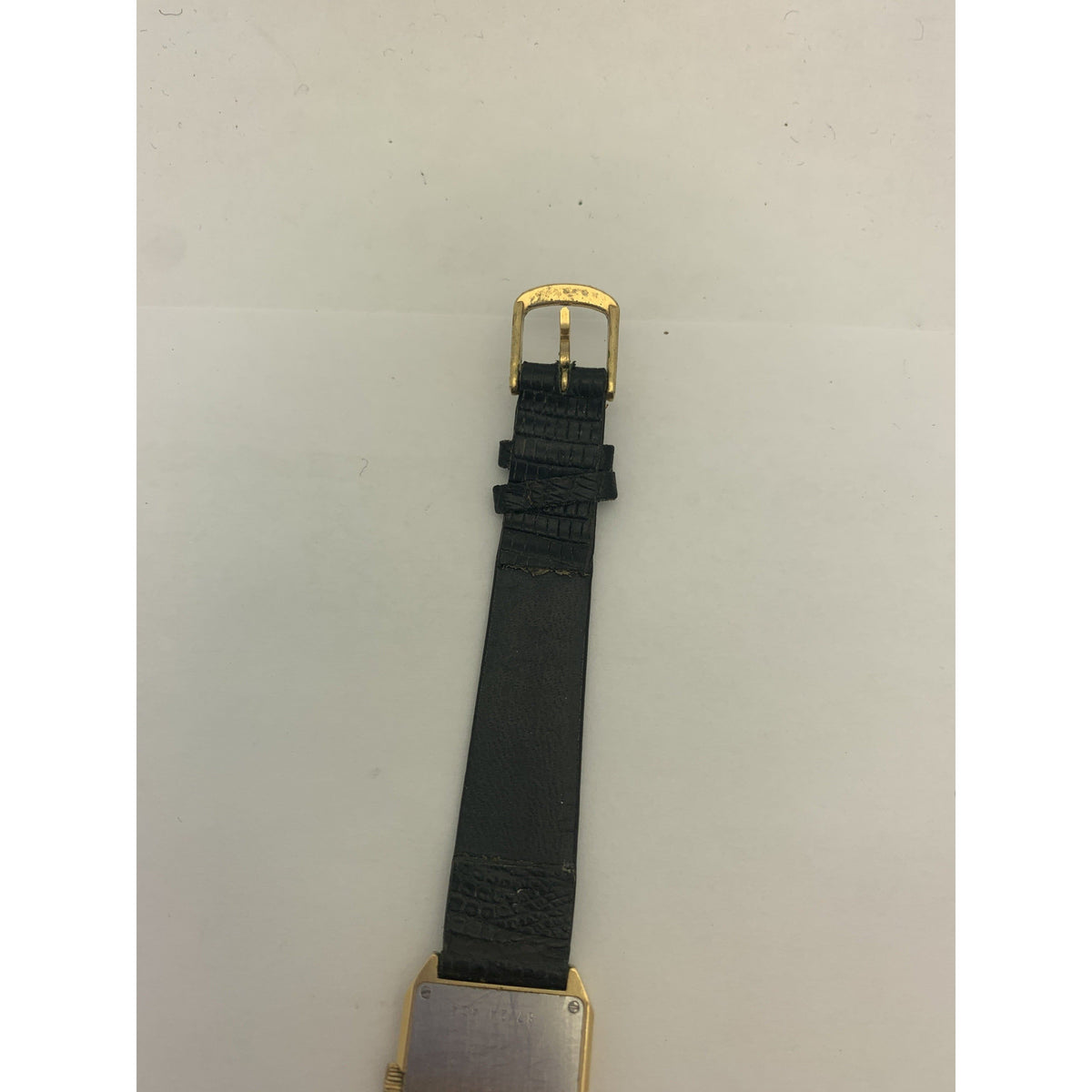 Movado Ladies Yellow Gold Dial Black Leather Strap Watch 8724434