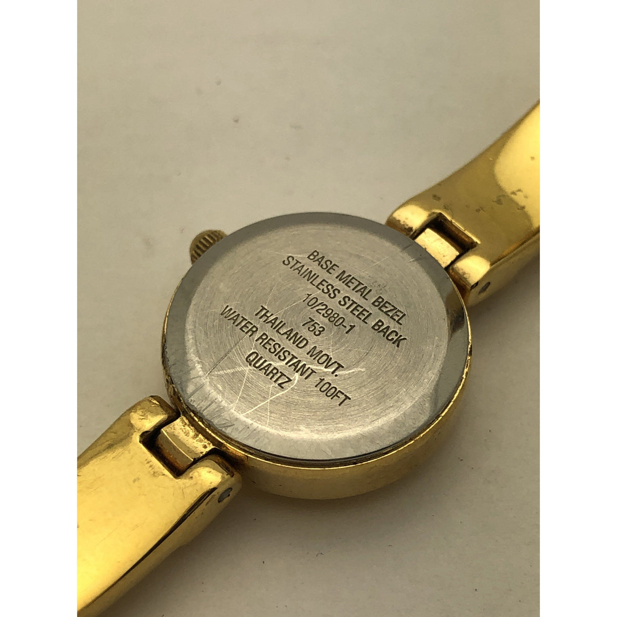 Anne Klein Ladies White Mother of Pearl Dial Gold Tone Bracelet Watch 753